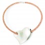 NECKLACE WITH SILVER HEART (BEIGE)